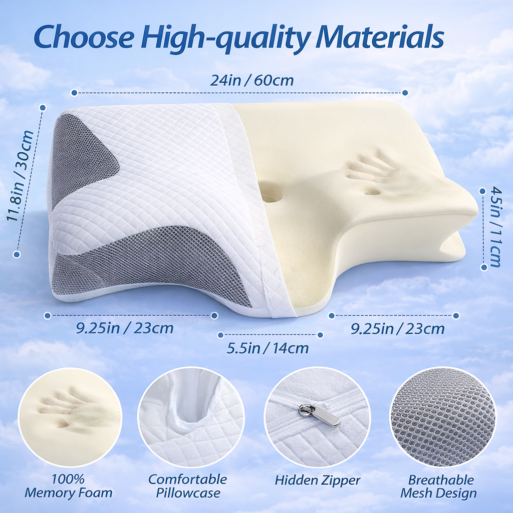 ErgoHorn™ Neck Support Pillow – Contoured Comfort for Side