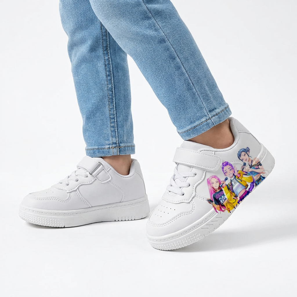 Trendy KPOP White Sneakers Shoes for Kids (Ages 3-12)