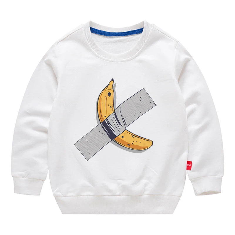 Kids Banana Art Graphic Crewneck Sweatshirt