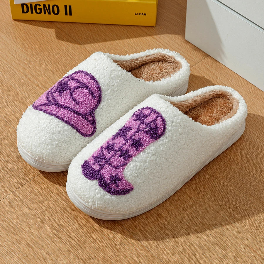 Pantuflas de vaquera de felpa suave