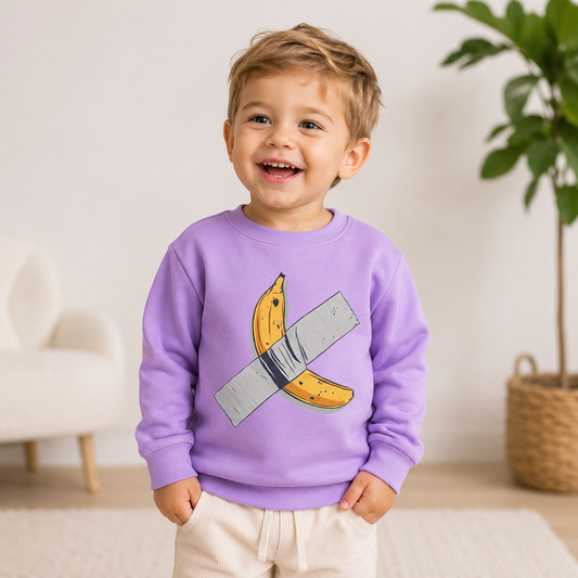 Kids Banana Art Graphic Crewneck Sweatshirt