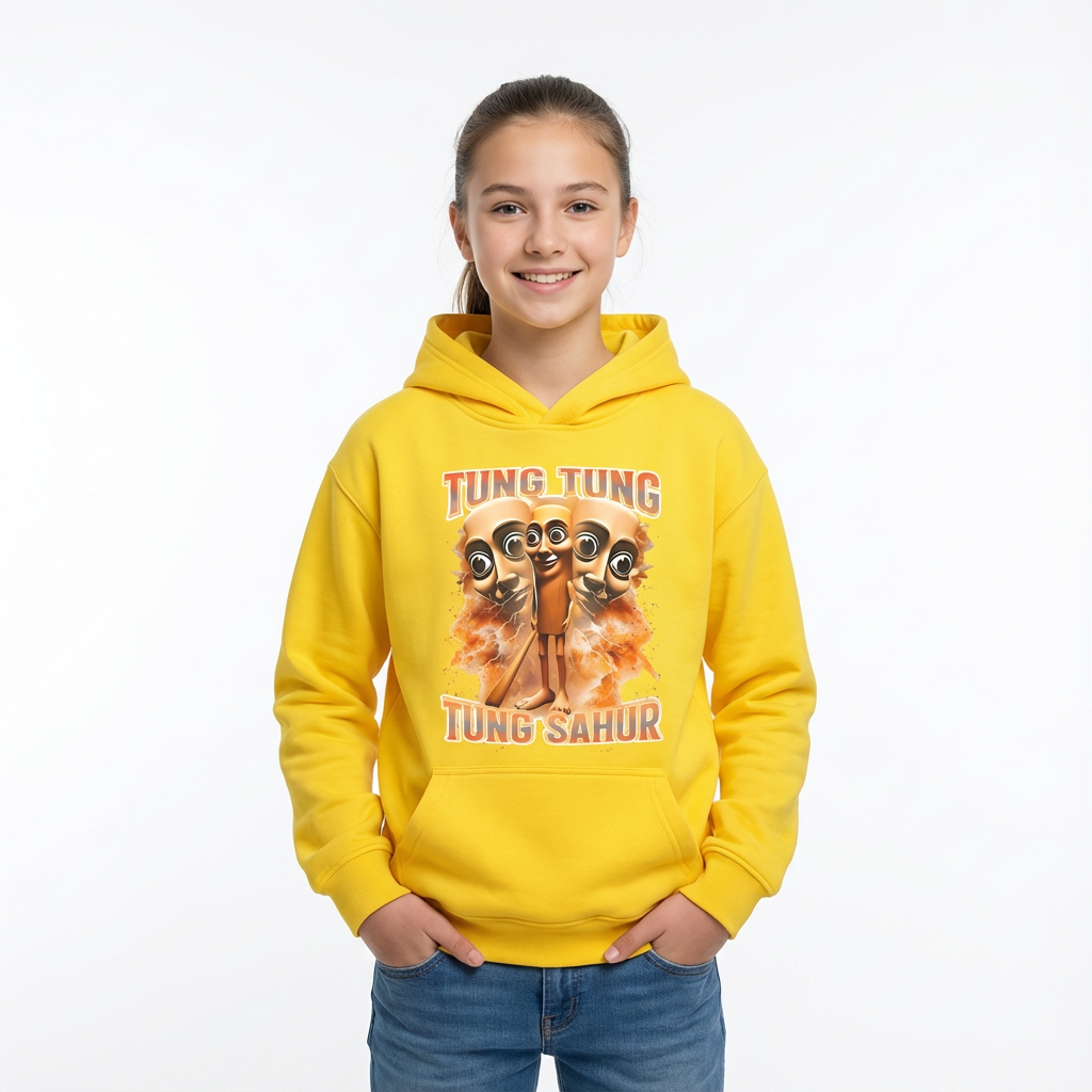 Sweatshirt Meme Viral Italian Brainrot Tendência Idades 3–14