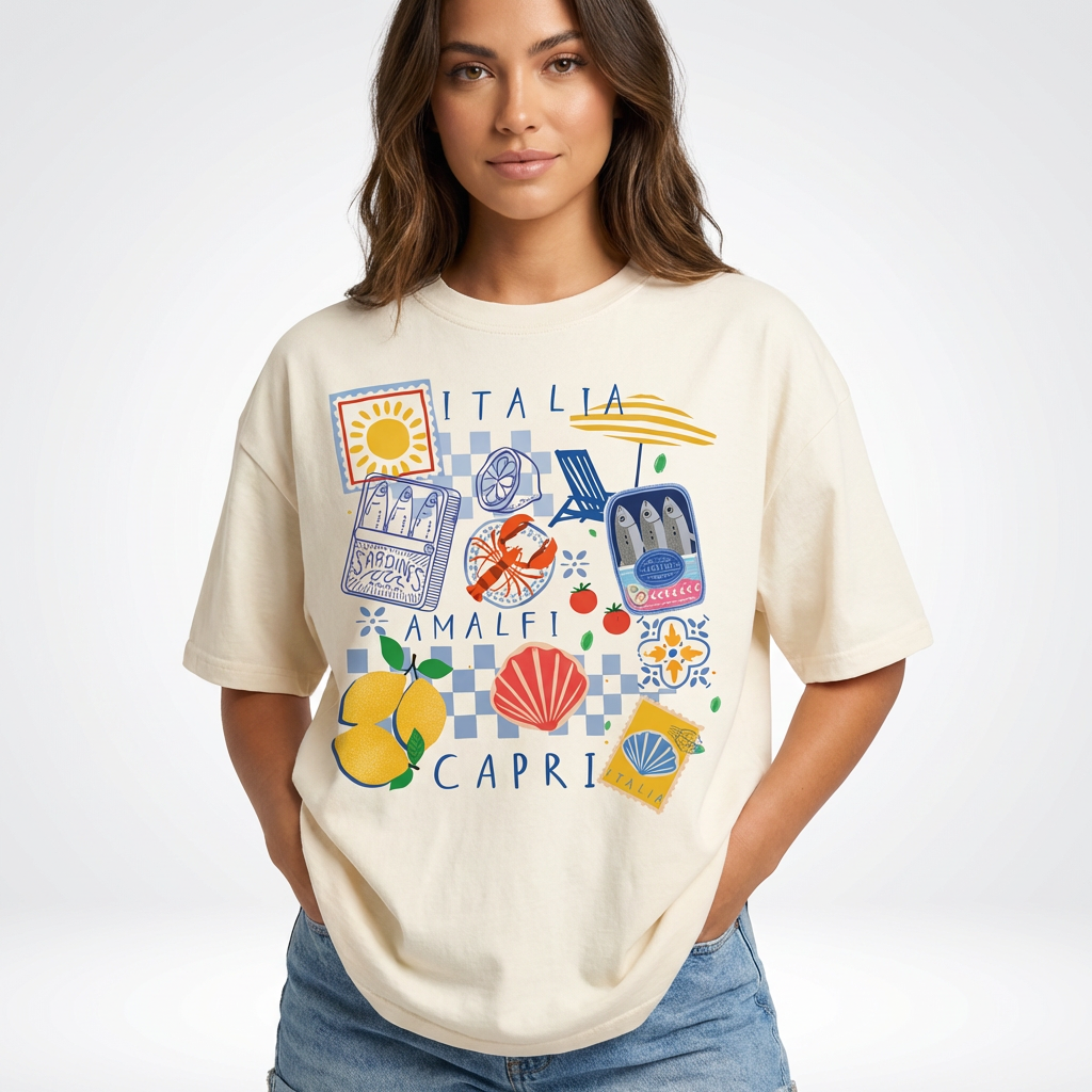 Capri Italia Graphic Tee – Retro Vacation Style