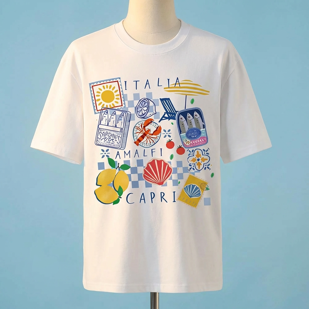 Capri Italia Graphic Tee – Retro Vacation Style