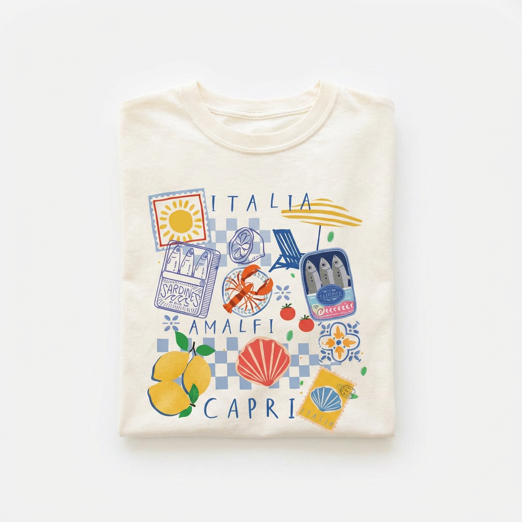 Capri Italia Graphic Tee – Retro Vacation Style