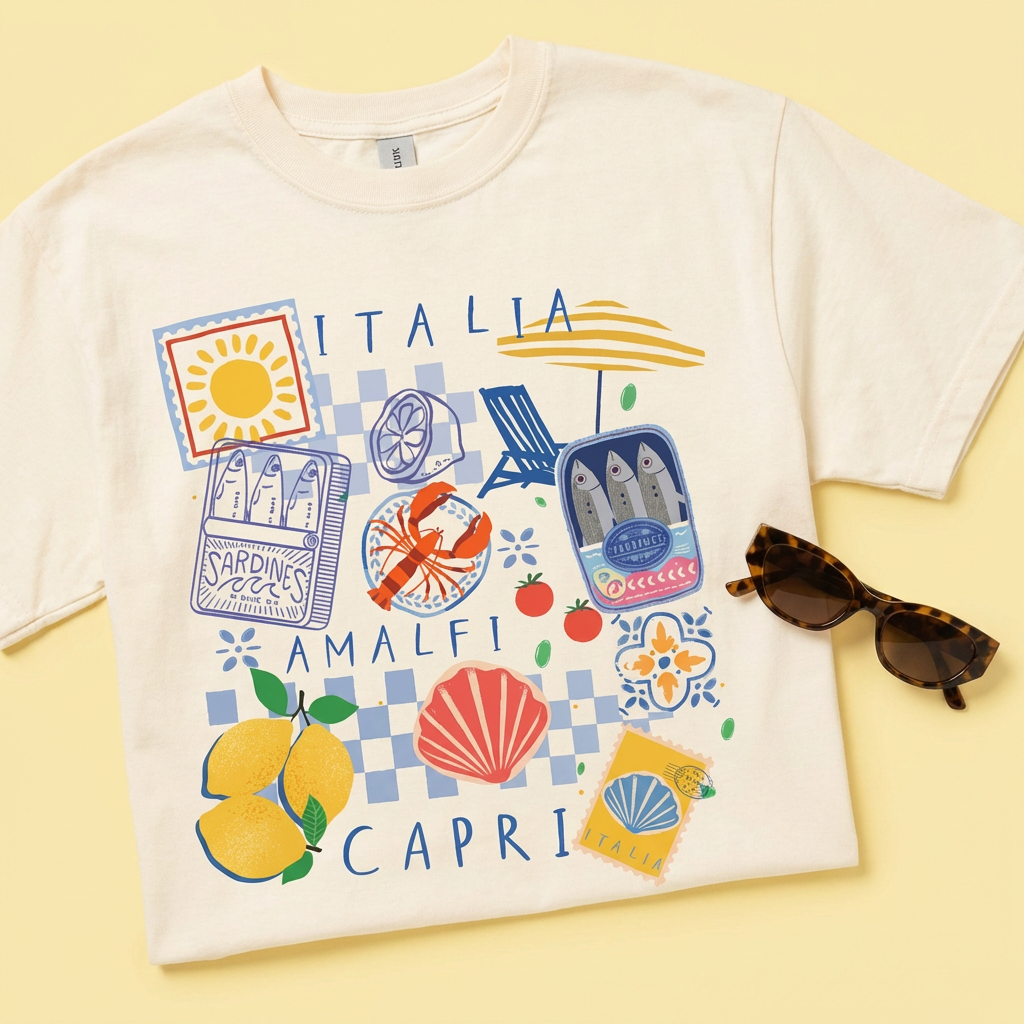 Capri Italia Graphic Tee – Retro Vacation Style