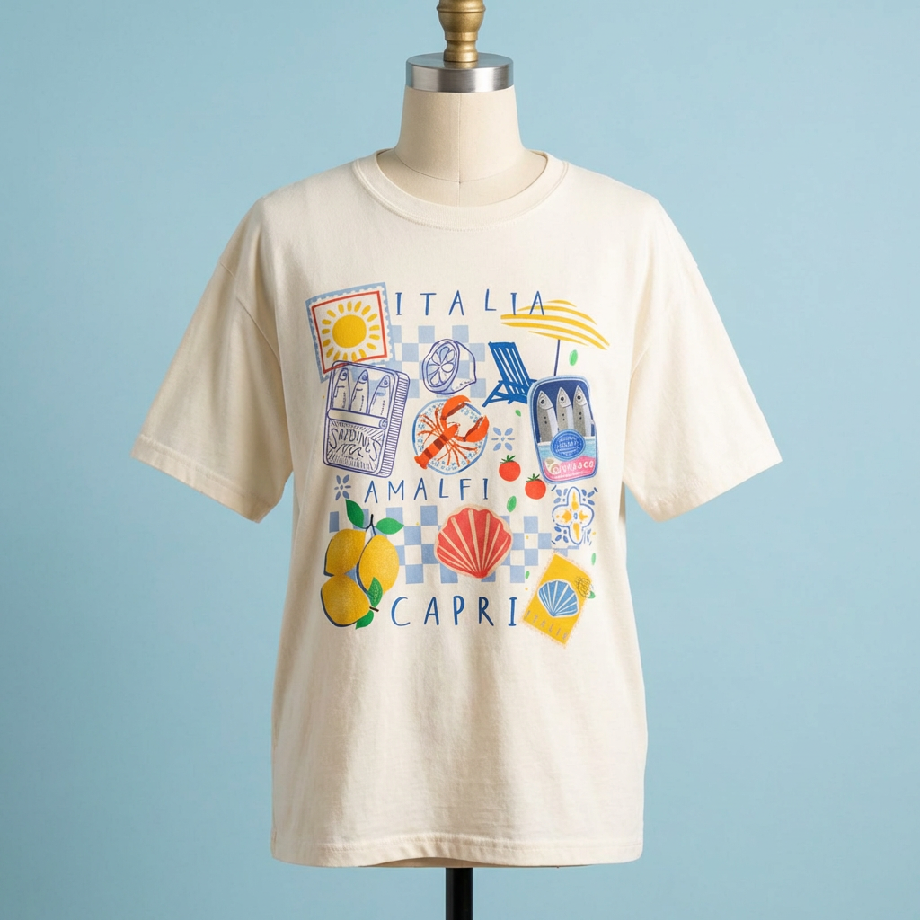 Capri Italia Graphic Tee – Retro Vacation Style