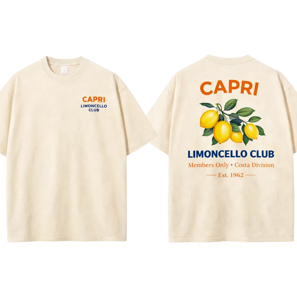 Capri Member Club - Vintage Washed T-Shirt – High Weight 100% Cotton Streetwear
