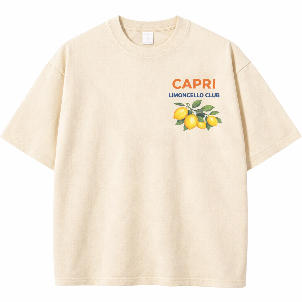 Capri Member Club - Vintage Washed T-Shirt – High Weight 100% Cotton Streetwear