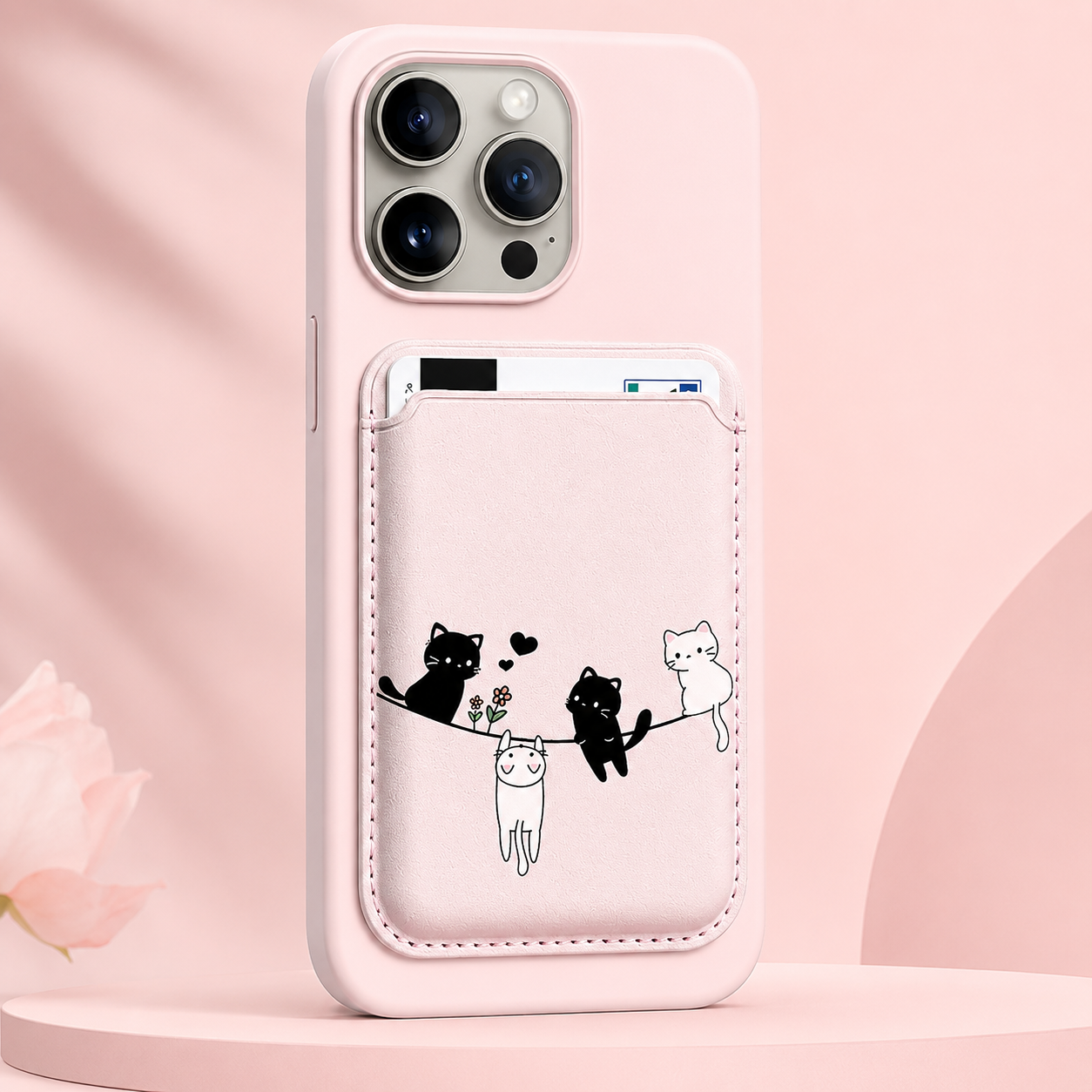 Cat Lanyard MagSafe Wallet Phone Case