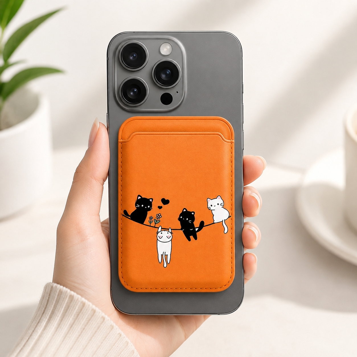 Cat Lanyard MagSafe Wallet Phone Case