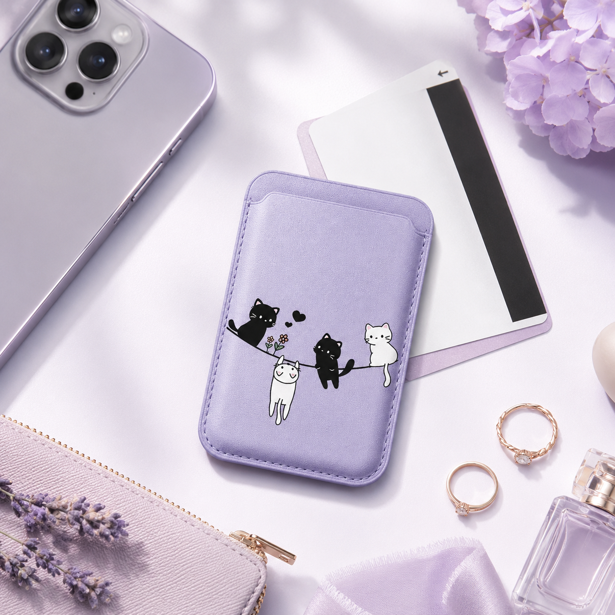 Cat Lanyard MagSafe Wallet Phone Case