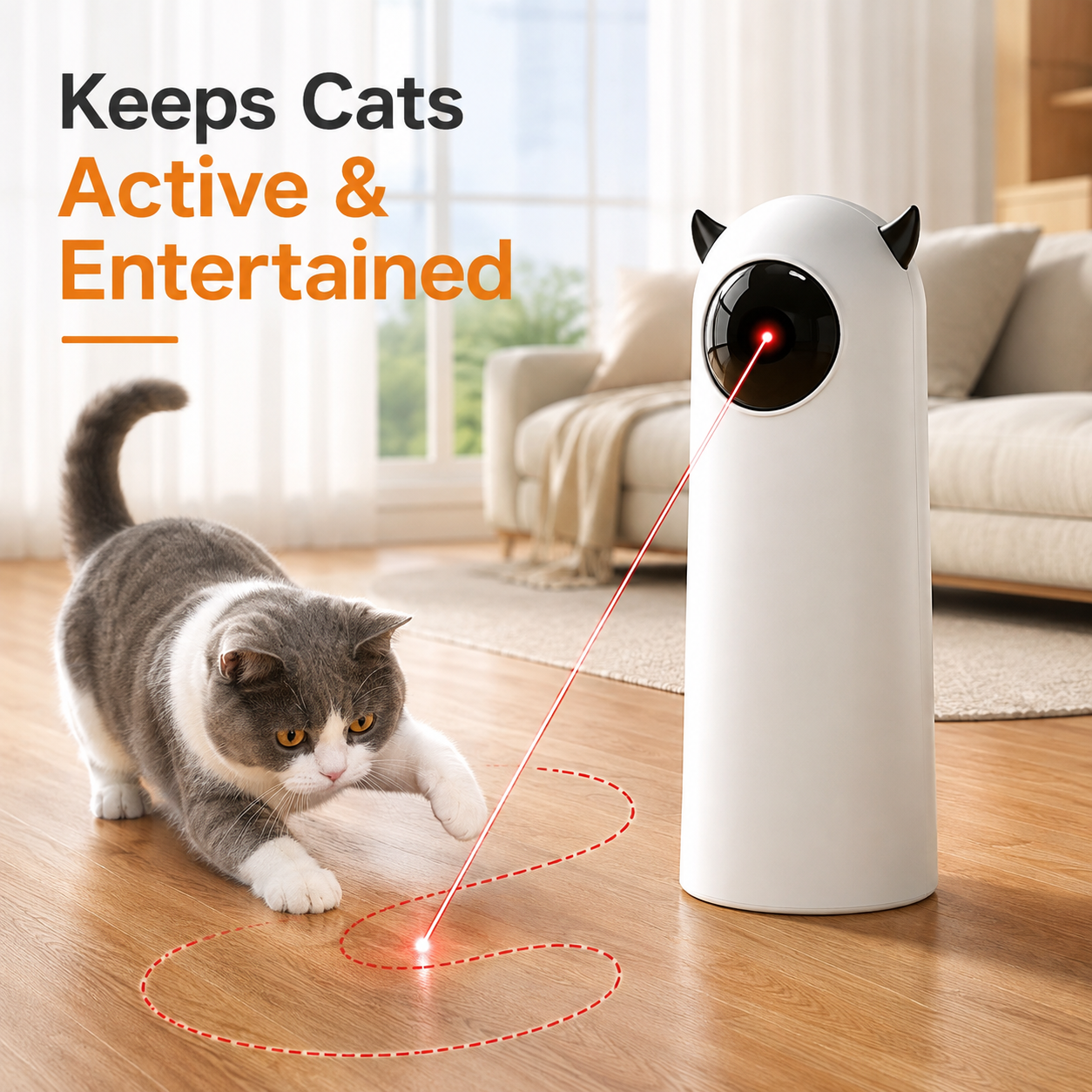 Interactive LED Laser Cat Toy – Handheld Pet Teaser
