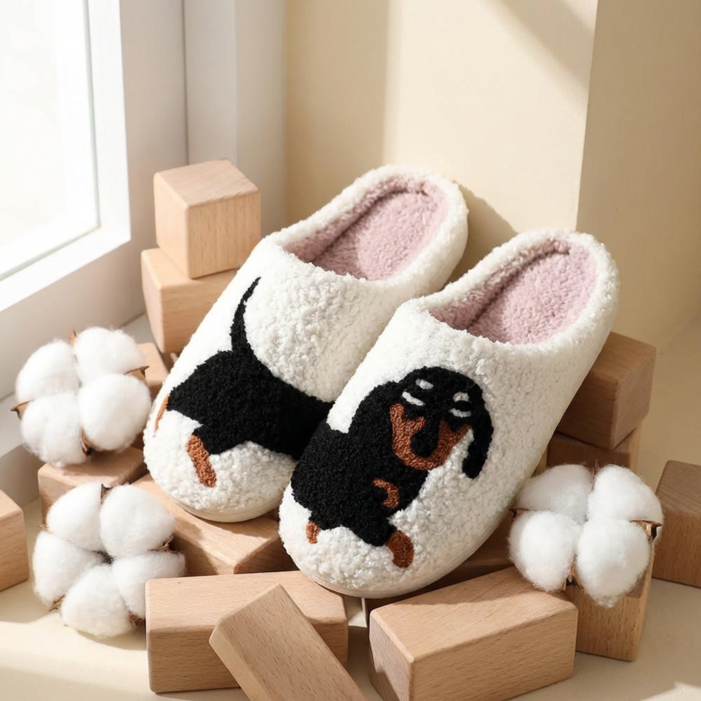 Dachshund Dog Slippers Soft Plush