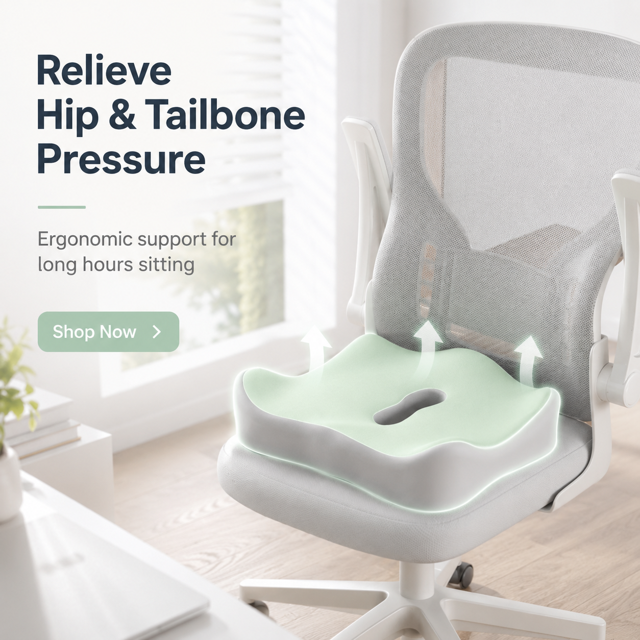 Ergonomic Memory Foam Seat Cushion