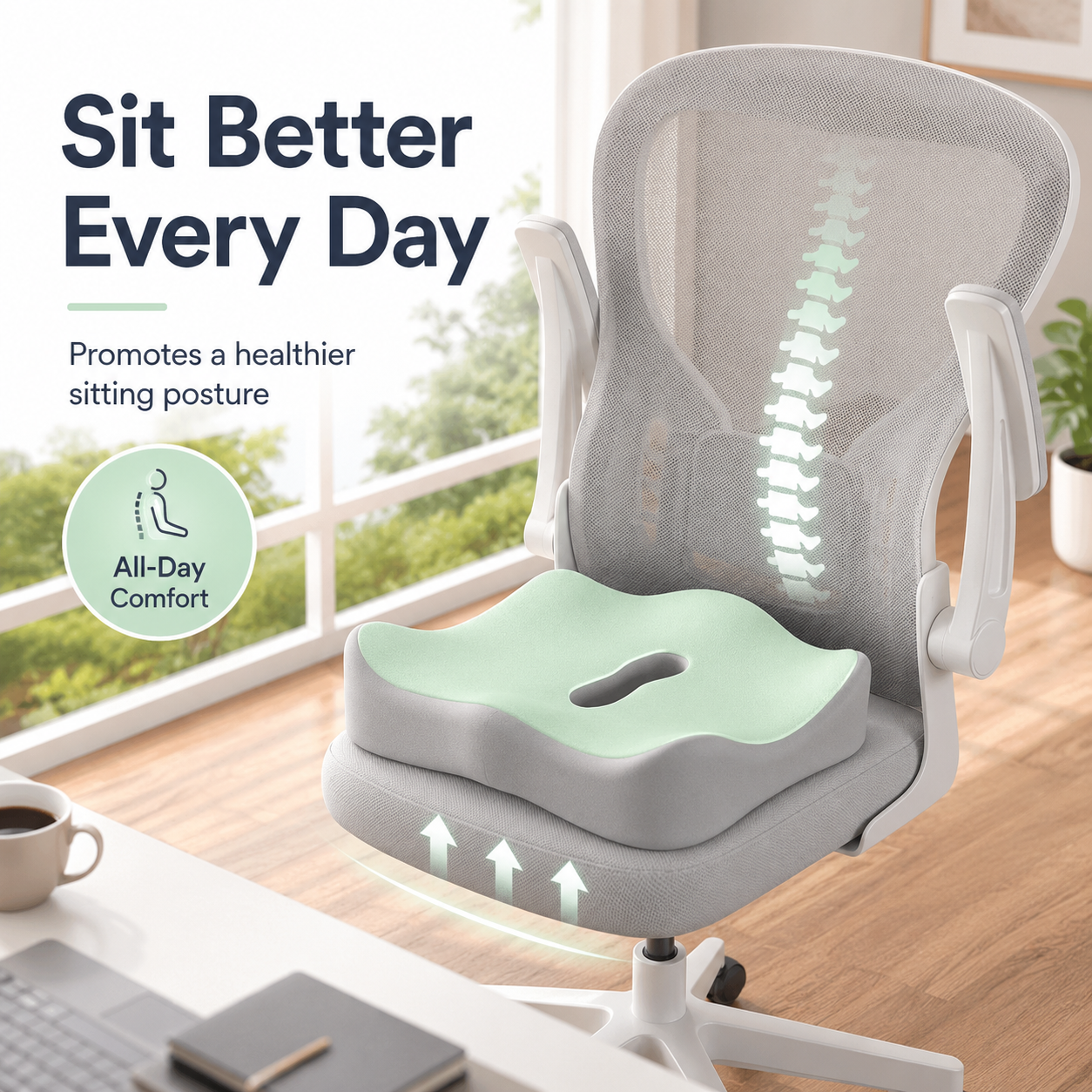 Ergonomic Memory Foam Seat Cushion