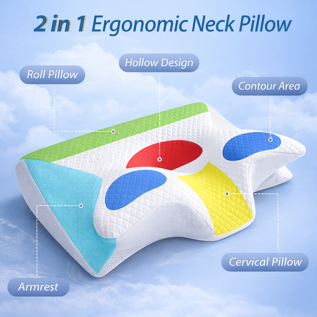 ErgoHorn™ Neck Support Pillow – Contoured Comfort for Side