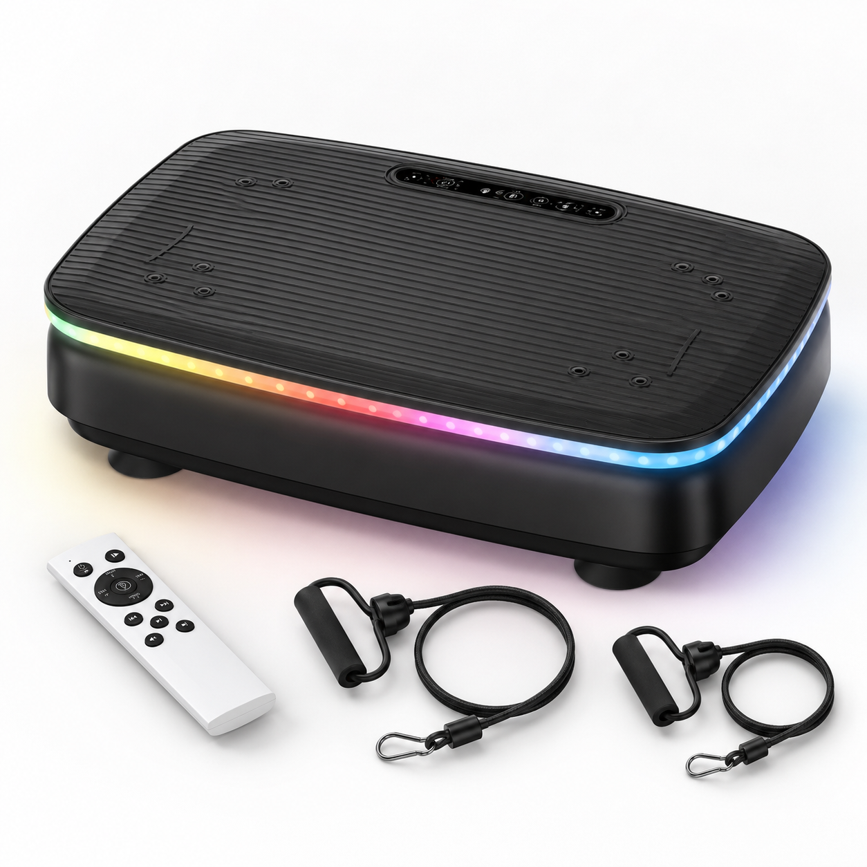 Vibrační plošina pro celé tělo s Bluetooth, LED světly a odporovými pásy