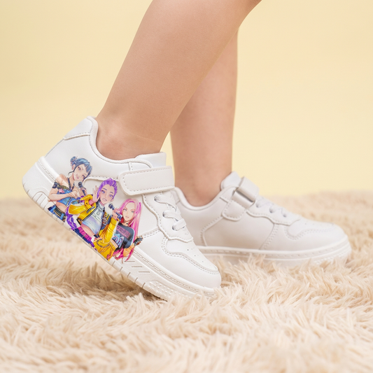Trendy KPOP White Sneakers Shoes for Kids (Ages 3-12)