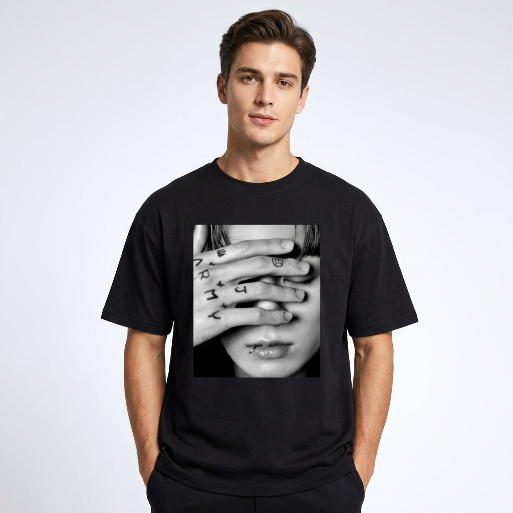 K-Pop Fan T-Shirt – Jungkook & Suga Aesthetic Tee
