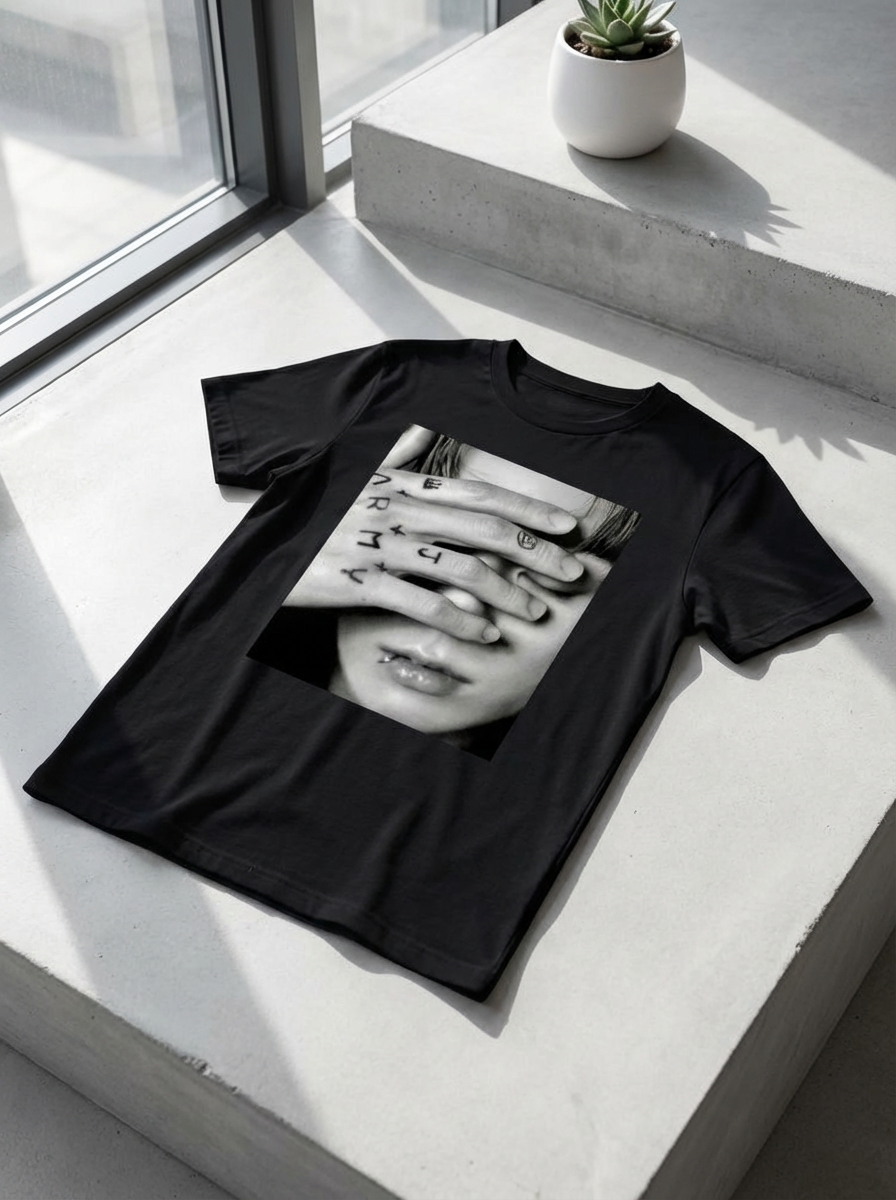 K-Pop Fan T-Shirt – Jungkook & Suga Aesthetic Tee
