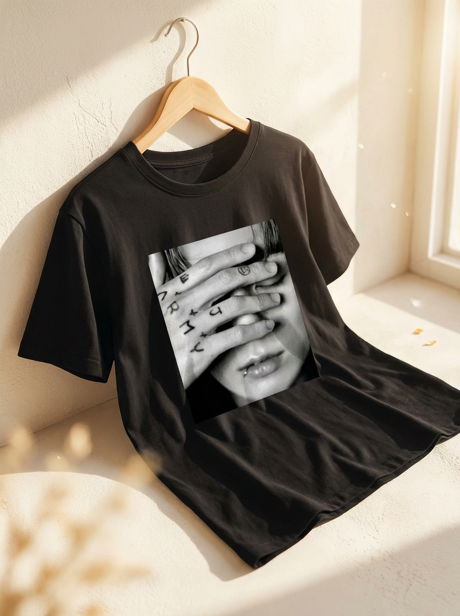 K-Pop Fan T-Shirt – Jungkook & Suga Aesthetic Tee
