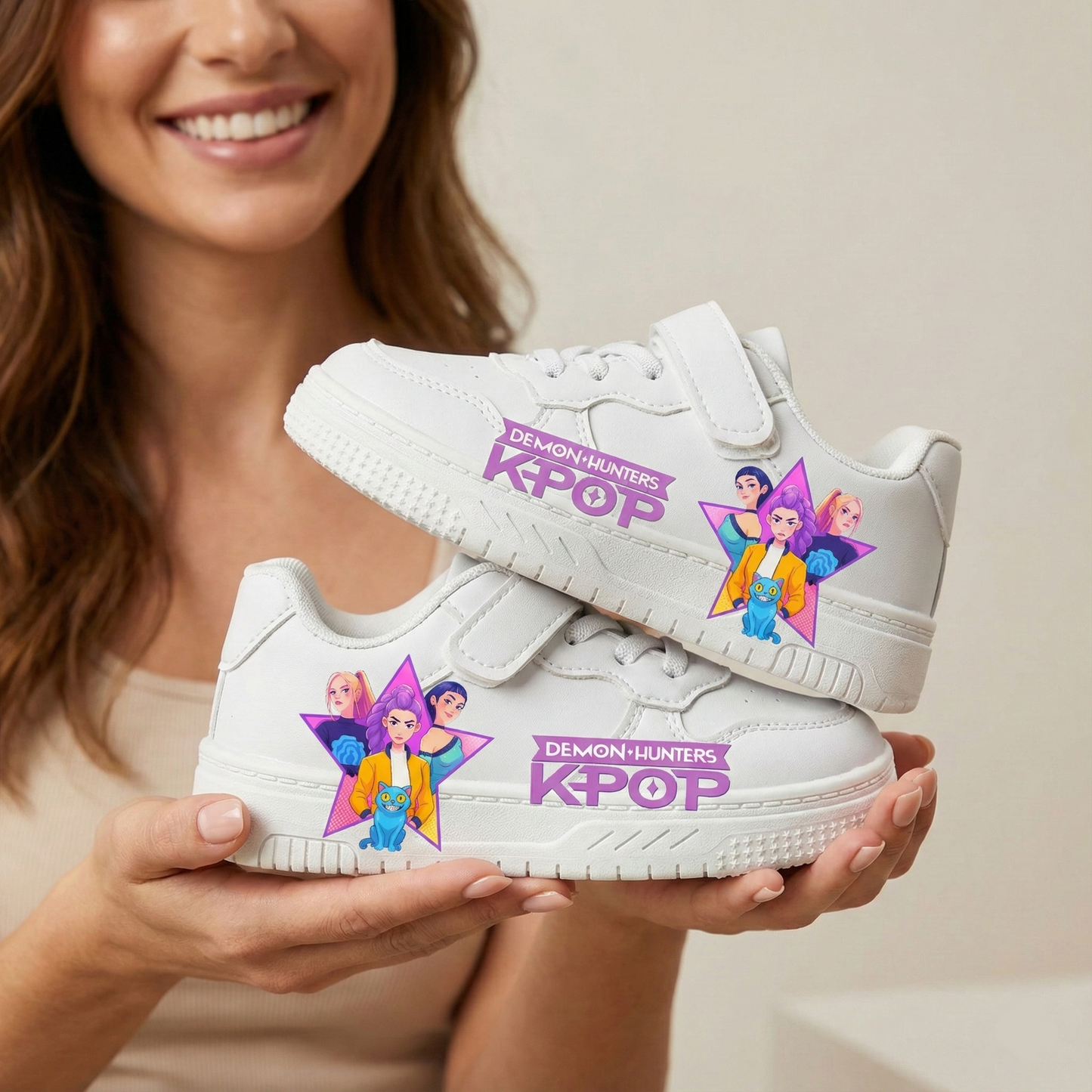 White KPop Sneakers for Ages 3 to 12