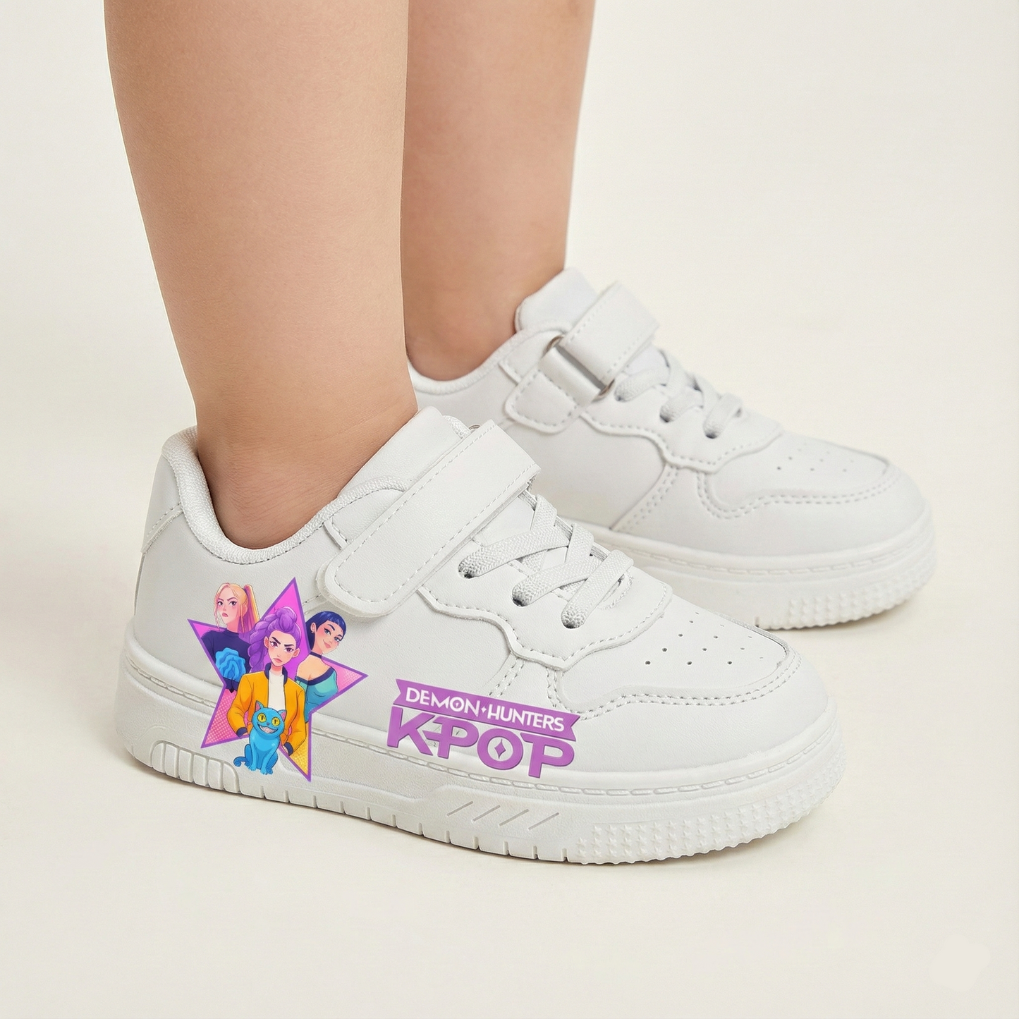White KPop Sneakers for Ages 3 to 12