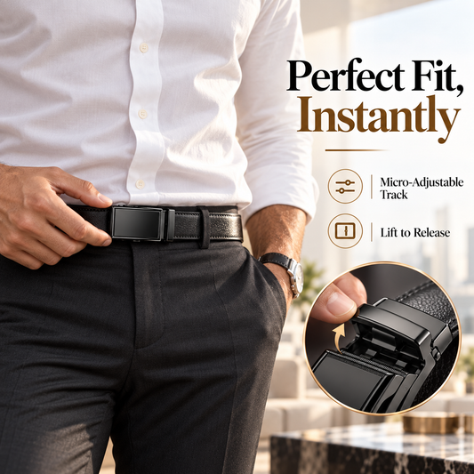 Men’s Leather Ratchet Belt – Black & Brown