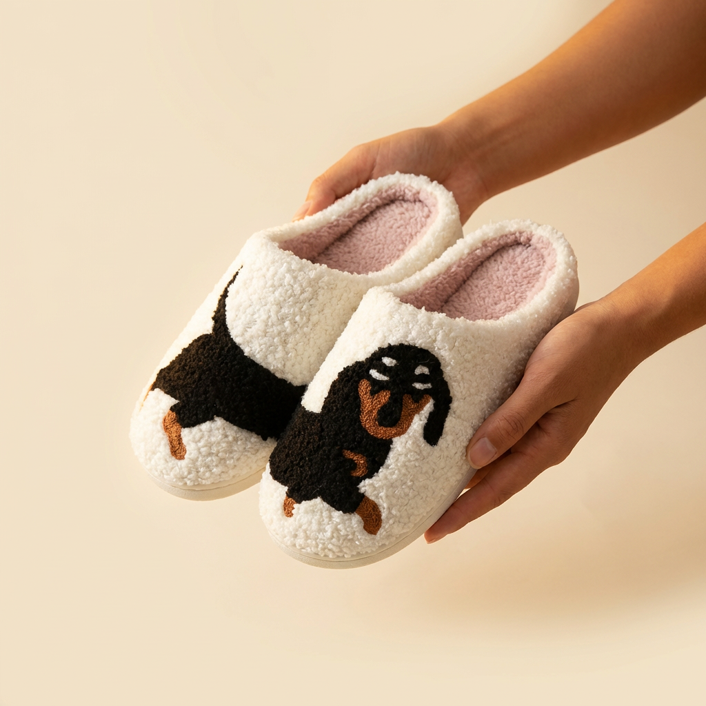 Dachshund Dog Slippers Soft Plush