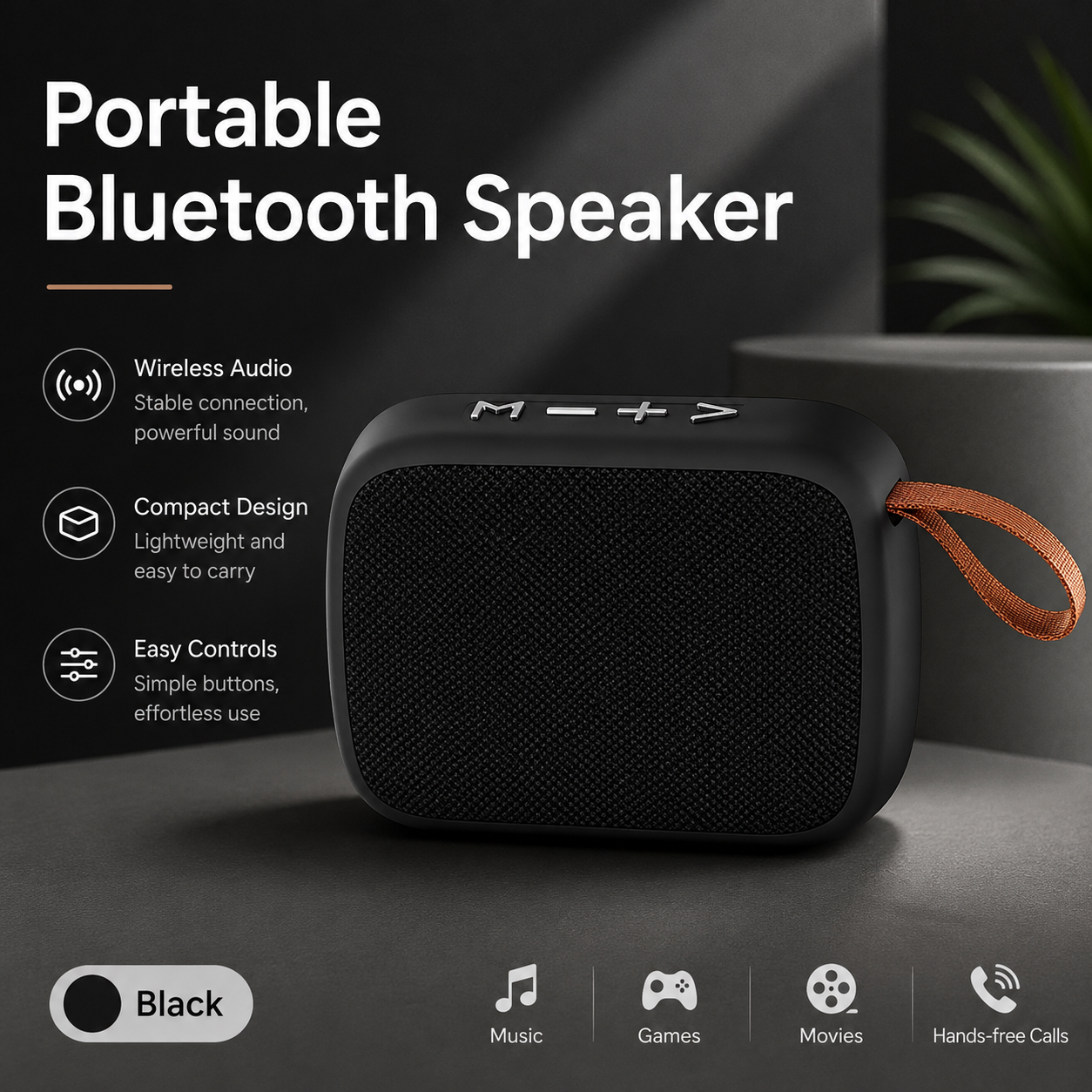 Mini přenosný Bluetooth reproduktor – venkovní bezdrátový stereo zvuk