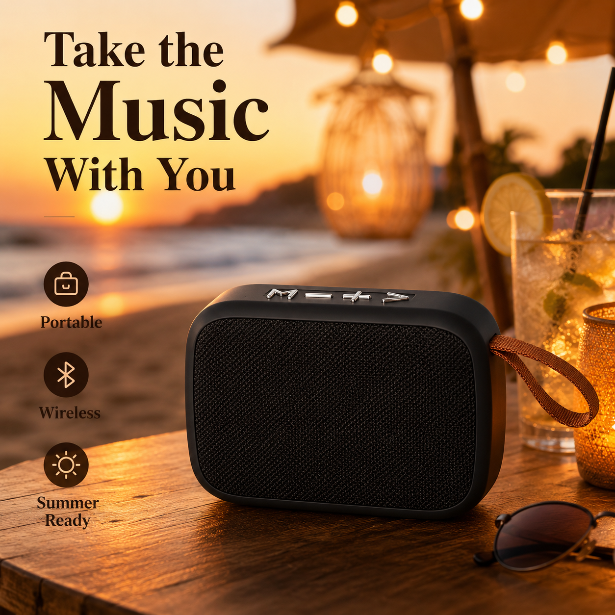 Mini přenosný Bluetooth reproduktor – venkovní bezdrátový stereo zvuk