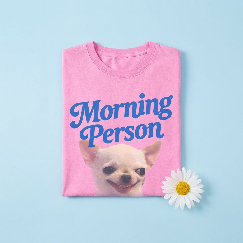 Morning Person Vintage Washed T-Shirt - Heavy Weight 100% Cotton