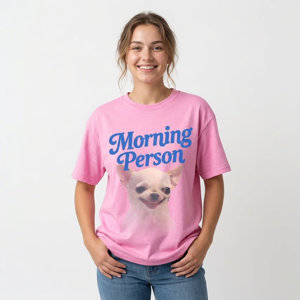 Morning Person Vintage Washed T-Shirt - Heavy Weight 100% Cotton