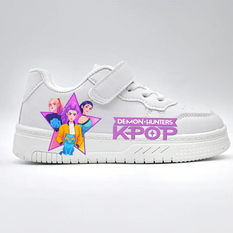 White KPop Sneakers for Ages 3 to 12