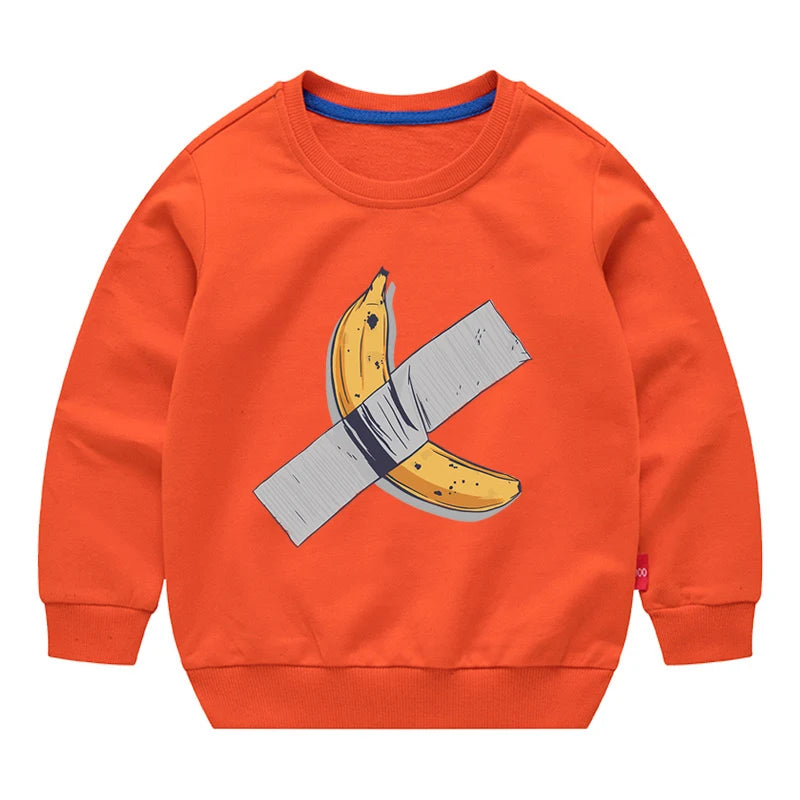 Kids Banana Art Graphic Crewneck Sweatshirt