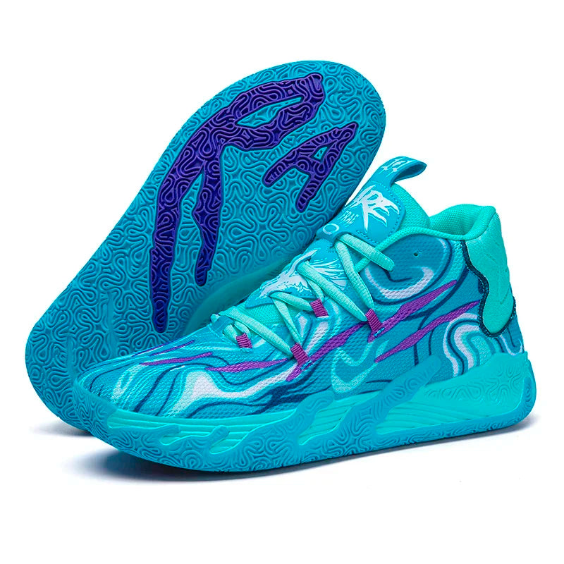 Basketball-Sneaker mit Farbblock-Design
