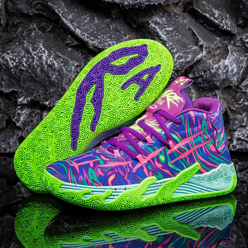 Basketball-Sneaker mit Farbblock-Design