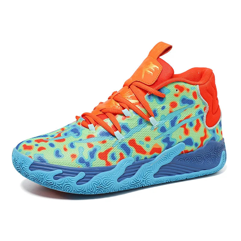Basketball-Sneaker mit Farbblock-Design