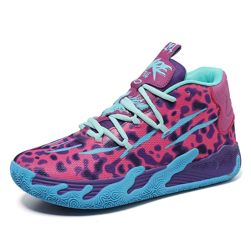 Basketball-Sneaker mit Farbblock-Design