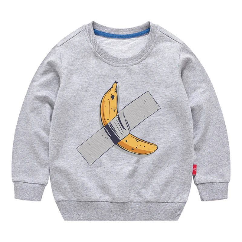 Kids Banana Art Graphic Crewneck Sweatshirt