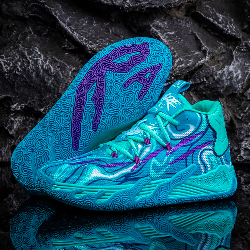 Basketball-Sneaker mit Farbblock-Design