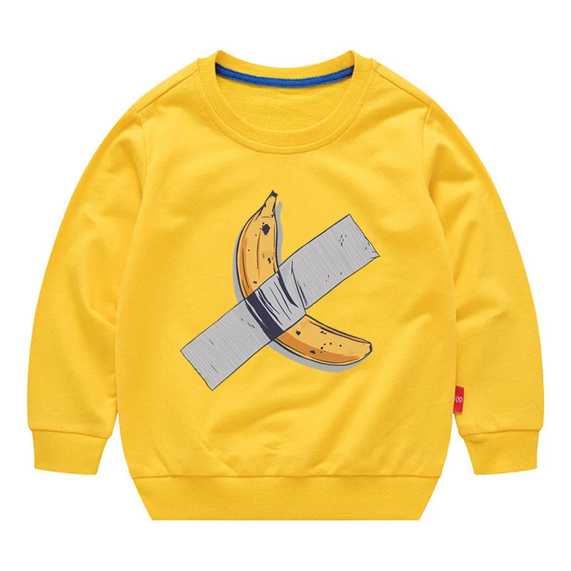 Kids Banana Art Graphic Crewneck Sweatshirt