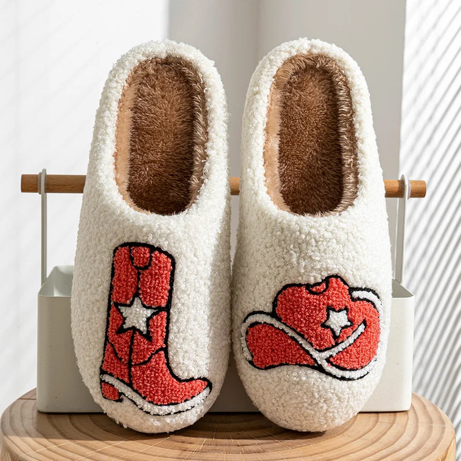 Pantuflas de vaquera de felpa suave