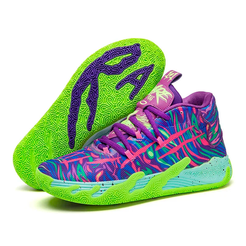 Basketball-Sneaker mit Farbblock-Design