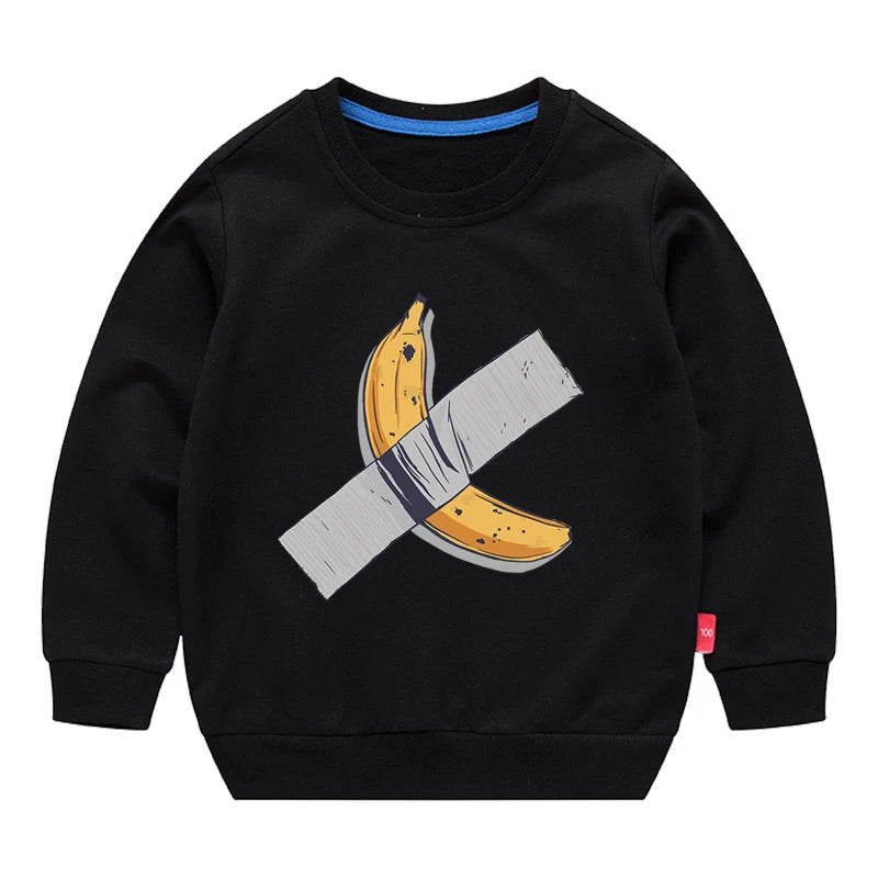 Kids Banana Art Graphic Crewneck Sweatshirt
