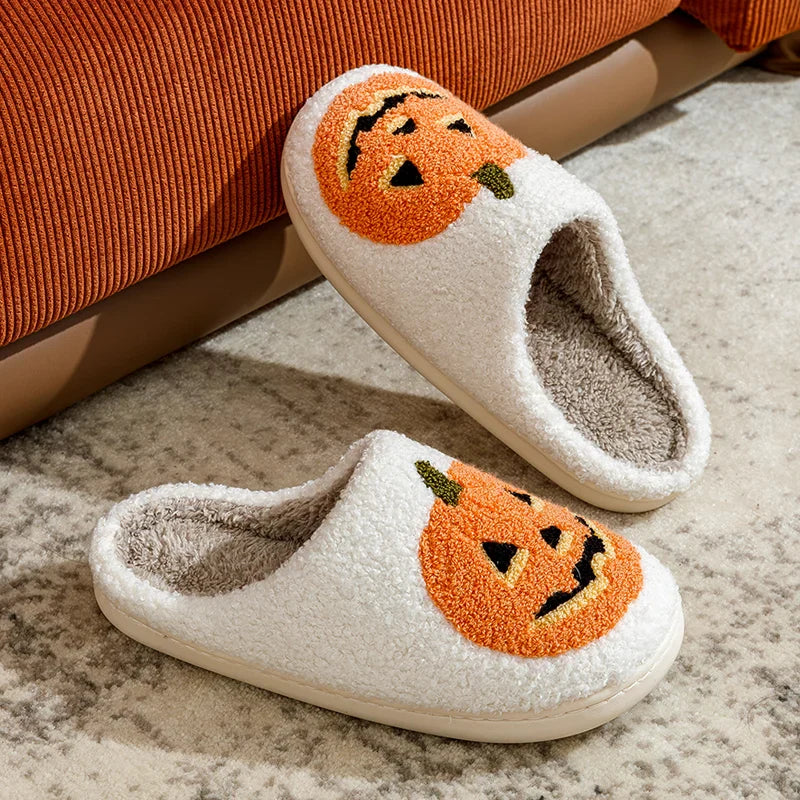 Halloween Græskar Hjemmesko Bløde Plys