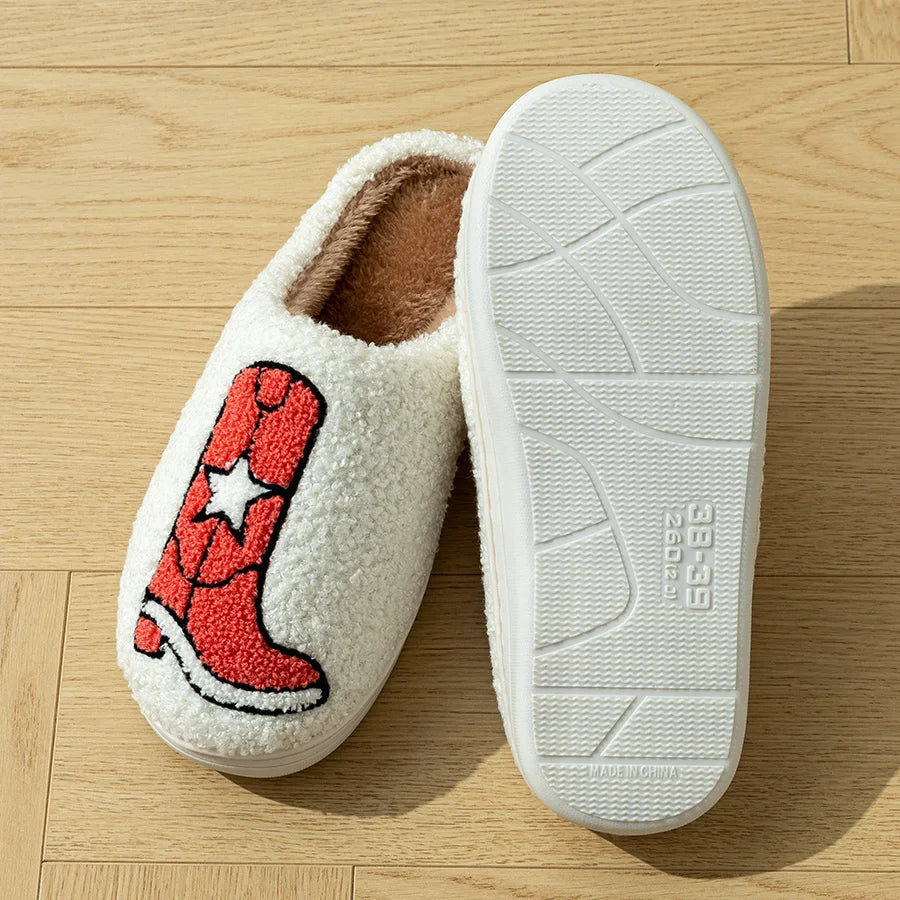 Pantuflas de vaquera de felpa suave