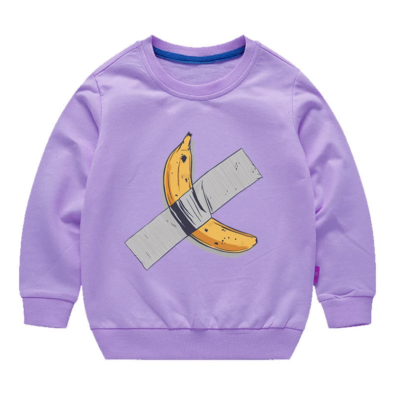 Kids Banana Art Graphic Crewneck Sweatshirt