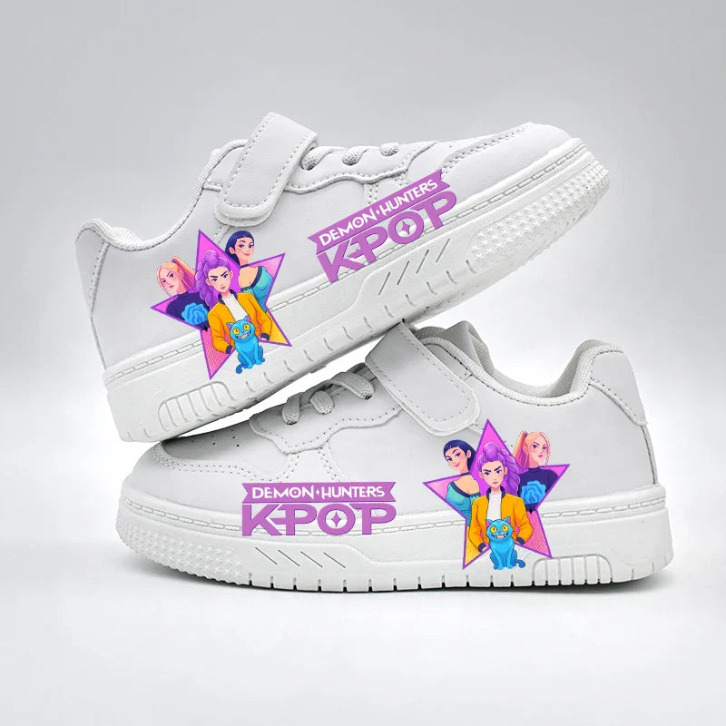 White KPop Sneakers for Ages 3 to 12